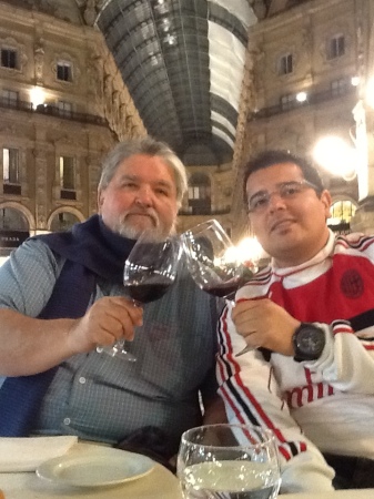 Milan, Italy with my son.