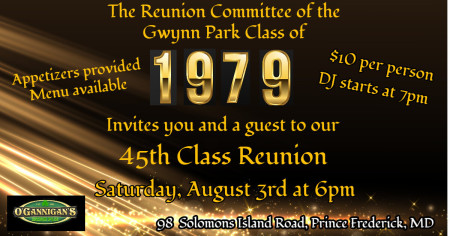 Gwynn Park High School Class of 1979 45th Reunion