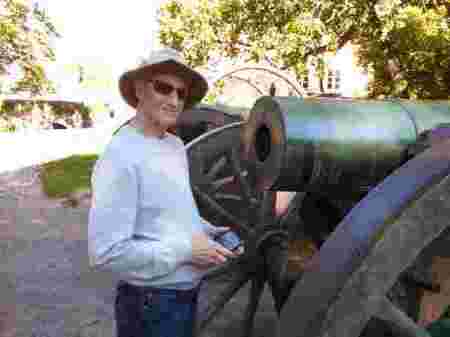 Terry near cannon in Estonia, 2014