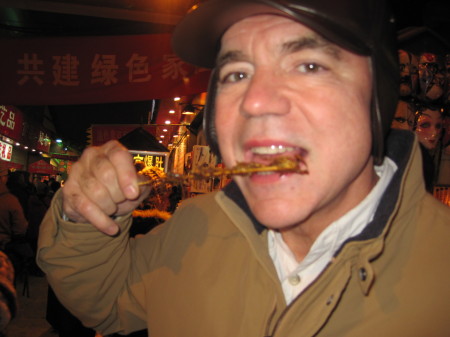 Eating Scorpions on a stick--Beijing vendor