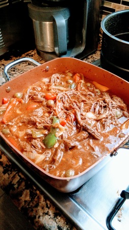 Shredded beef stew