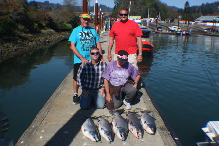 SALMON FISHING WITH SON ,WIFE AND FREDDIE !