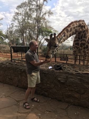 The friendly giraffe in Nairobi