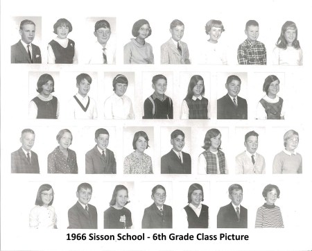 1966 Sisson School Class Picture - 6th Grade