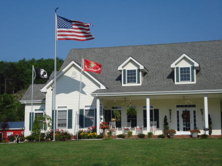 House and Flags Closeup