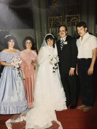  my sister's wedding i'm in purple i was 17 or