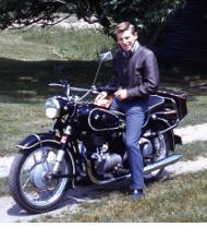 Paul on his 1959 BMW motor cycle in 1961