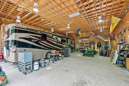 RV at home, in the 40 x 50 garage 