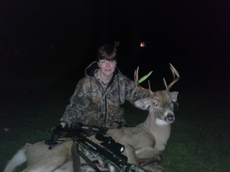 Kathleen & 8 pt buck 2014 archery