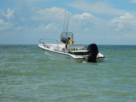 Our little boat in the Gulf of Mexico 