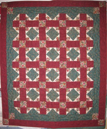 Burgundy Bliss lap quilt - 39 x 46