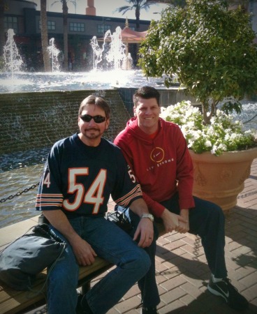 Pre-game chillin' with my son Nate. Go Bears!