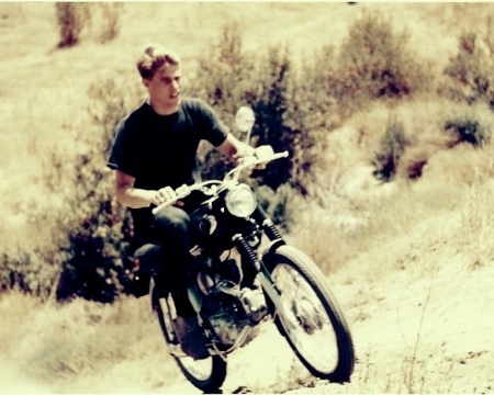 Me on my first motorcycle, 1965 Honda Super 90