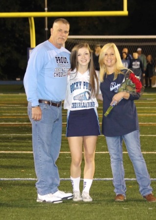 Senior night for Kristin RockyPoint cheer 2017