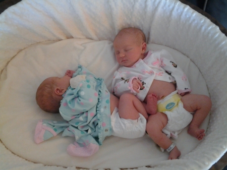 Granddaughter Hayley and Audrey born 9/27/13