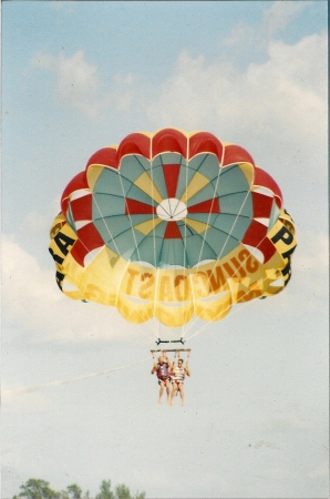 Me and a friend parasailing in Ft.Mires Florid