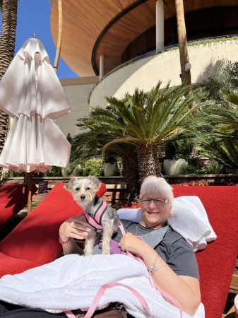 My wife Debbie and Lucy at Wedding at Red Rock