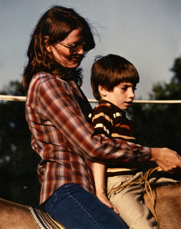 Johnnie with Robert on his 1st horseback ride