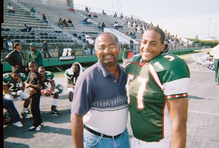 Pop and Son on College FB Sr. Day
