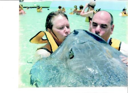 Kissing a Stingray in the Caymans