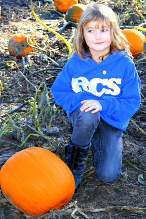 Grace at the pumpkin patch