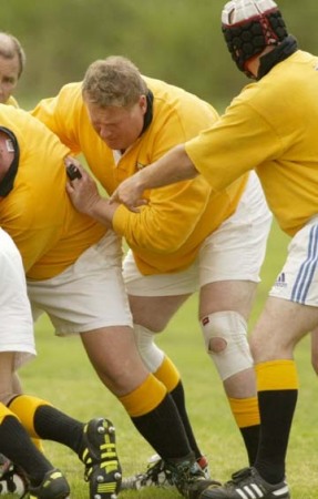 Playing rugby when I was 49.