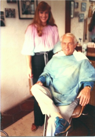 Peggy was cutting Ted Knight’s hair. She was 3