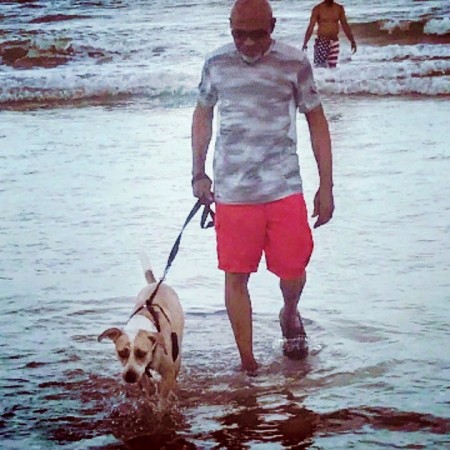Florida beach with my pet Iahra