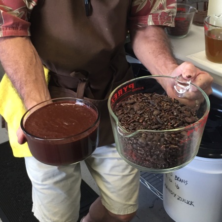 Beans conches to chocolate ready for tempering