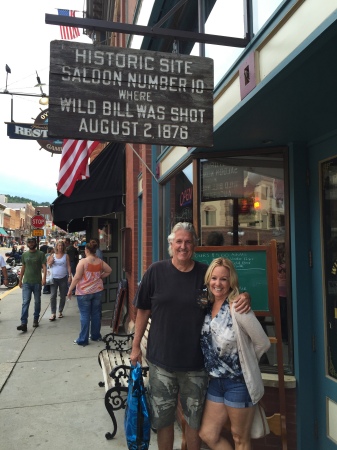 Deadwood, South Dakota with my bride, Alice.