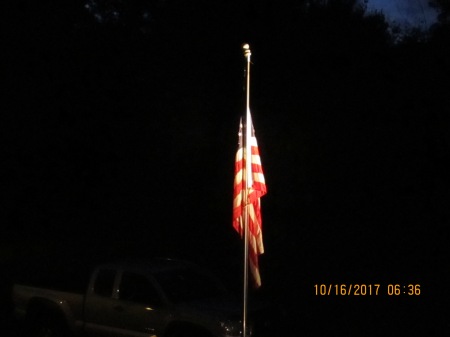 OLD GLORY  after sunset.