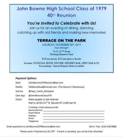 Claire Podesta's album, John Bowne High Class if 79   40th Reunion