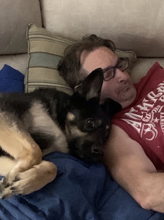 Me and my female shepherd Shelby 