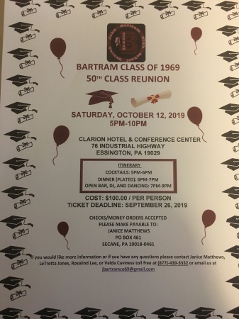 Bartram’s Class of 1969 50th Class Reunion 