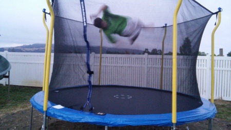 john on the trampoline
