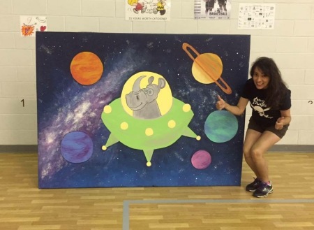 Mural I painted for my son's school festival.