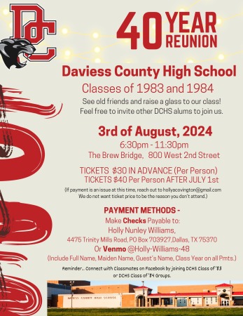 Daviess County High School Reunion Class of '83 & '84