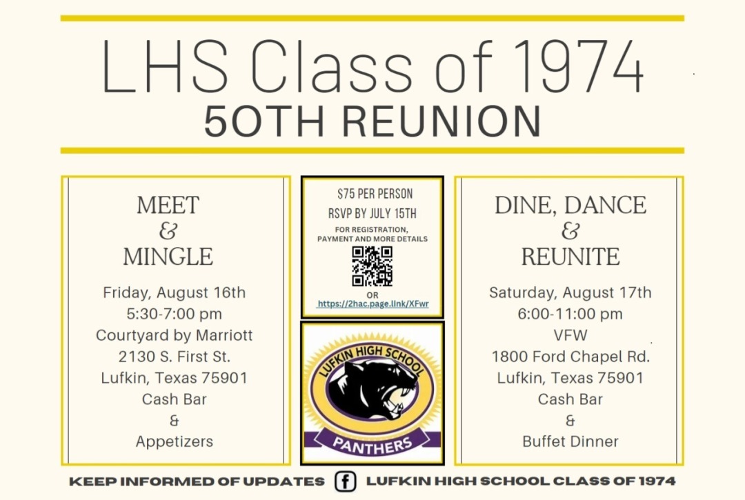 Lufkin High School Class of 1974 50Th Reunion  