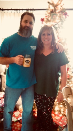 Christmas time, my wife and I.