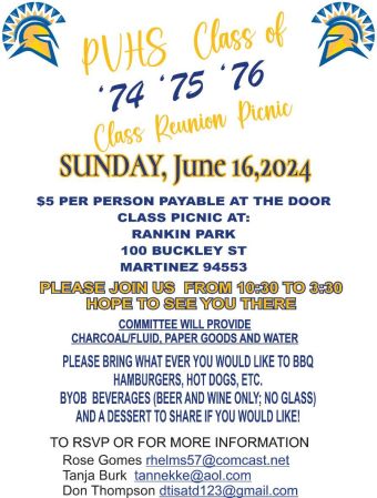 Pinole Valley High School Combined Picnic ‘74, ‘75 & ‘76