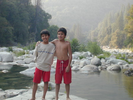 My boys at the yuba river near our property