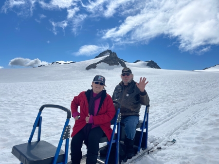 Dog sled on a glacier outside Seward Alaska