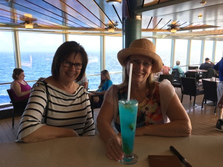 Sharon and I cruising to the Panama Canal in 2
