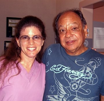 Lisa at Work. Cheech Marin and Lisa Chong