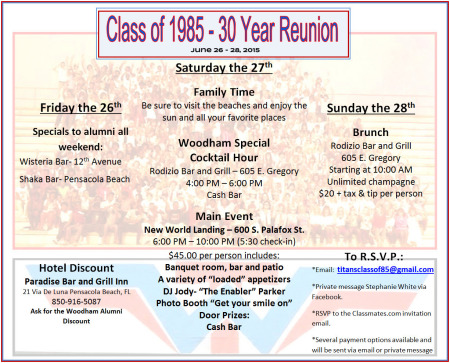 Invitation for 85 Reunion