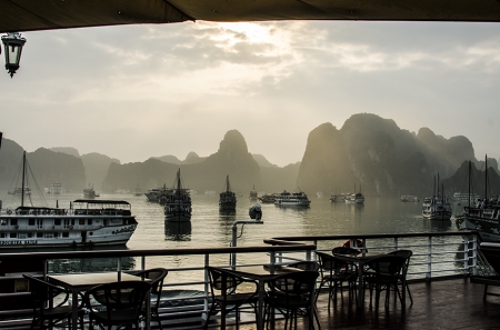 Other Boats In Halong Bay From Deck Of OurBoat