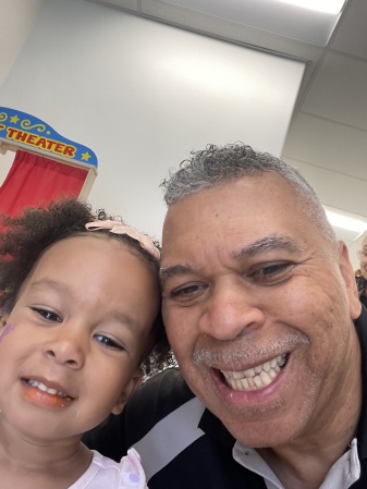 Granddaughter Zolana and I at her school!