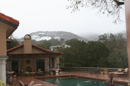 HA! Snow in Napa CA