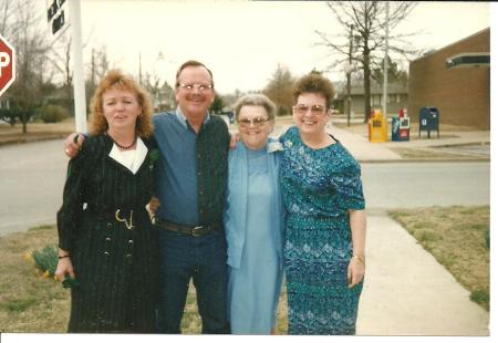 my sister Linda and my brother Henry (Hub)  Madden, Mom and me