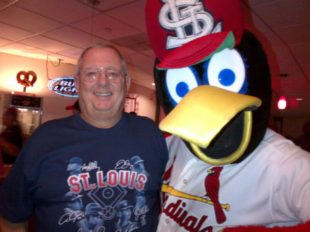 Me and Fred Bird at Cardinal's game